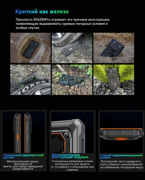 Смартфон Blackview BV6200 Pro 6/128Gb Black